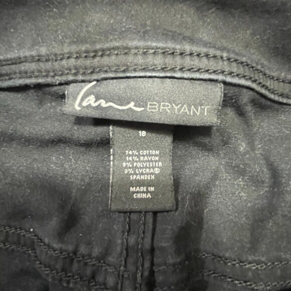 LANE BRYANT Women's Plus 18 Black Straight Dress Casual Zipper Pockets Pants - Picture 4 of 6